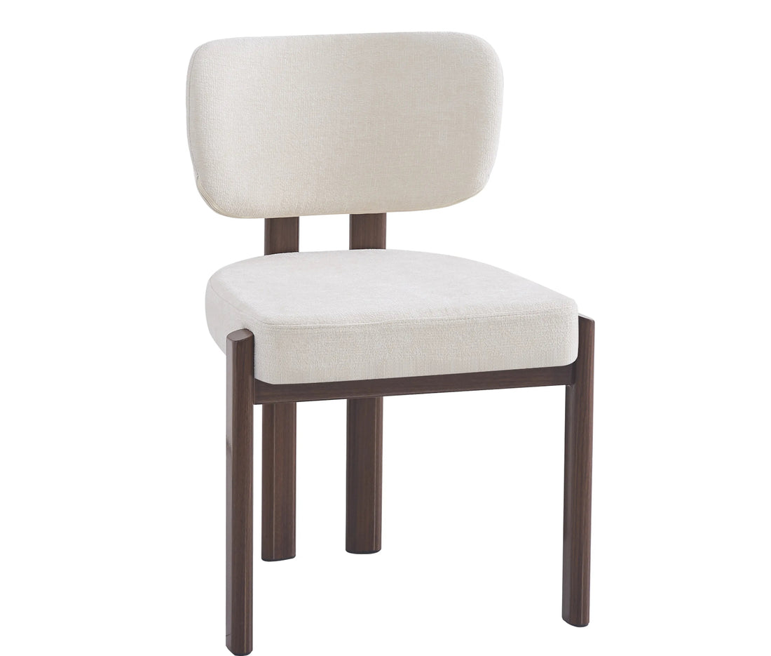 CHAISE ERM-BAGUETTE PIED EFFET NOYER TISSUS SERGE CHENILLE BEIGE