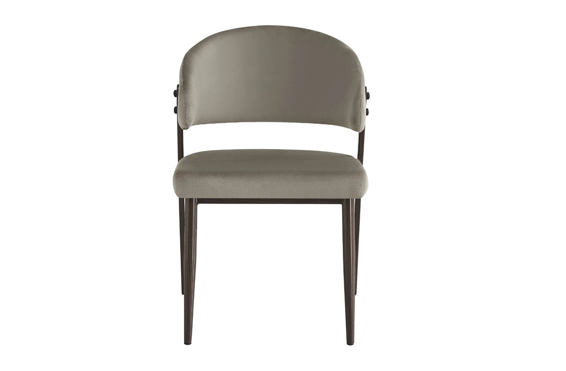 CHAISE ERM-LAMIA PIEDS NOYER VELOURS TAUPE