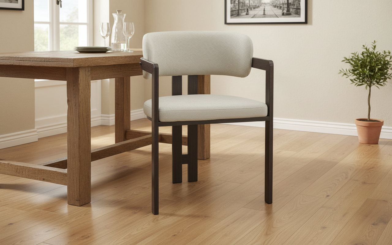 CHAISE ERM-MELLOW PIED EFFET NOYER ASSISE TWEED GRAIN SABLE