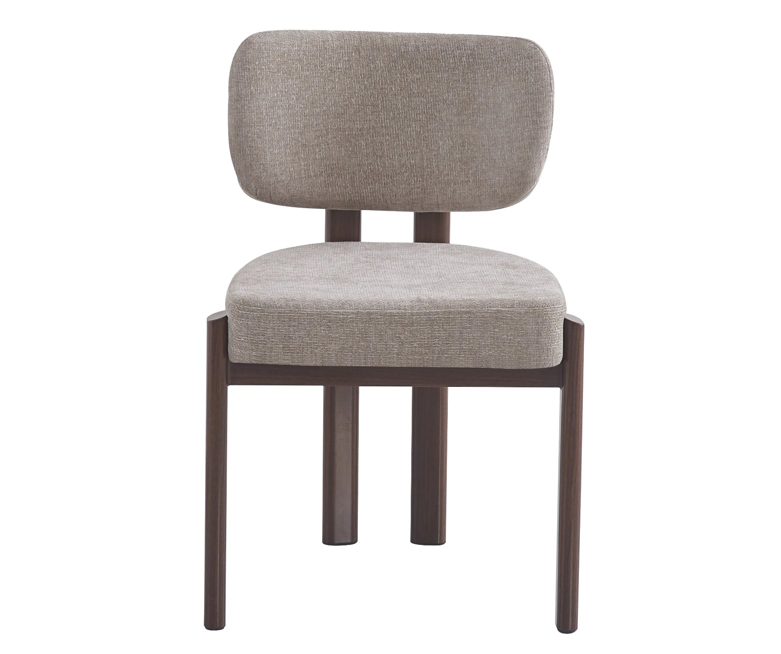 CHAISE ERM-BAGUETTE PIED EFFET NOYER TISSUS SERGE CHENILLE MOKA