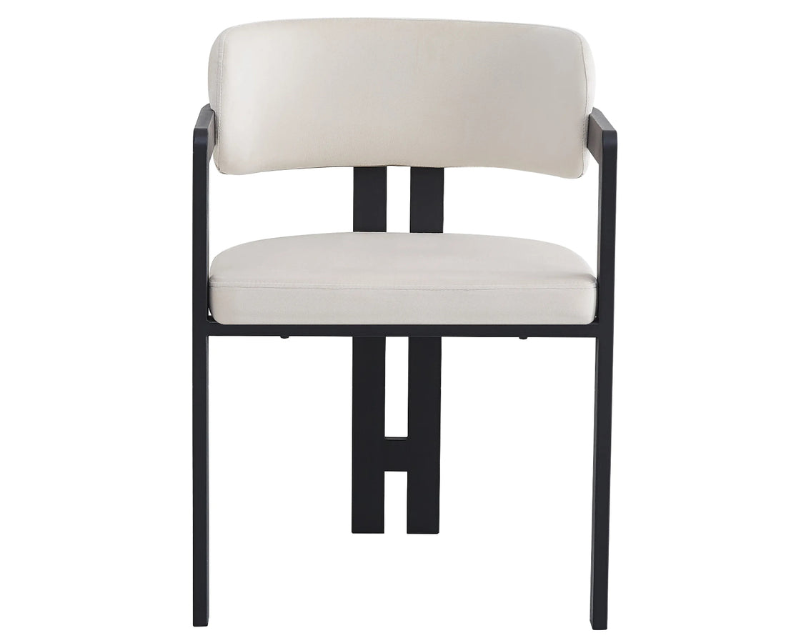 CHAISE ERM-MELLOW PIED METAL NOIR ASSISE VELOURS BEIGE