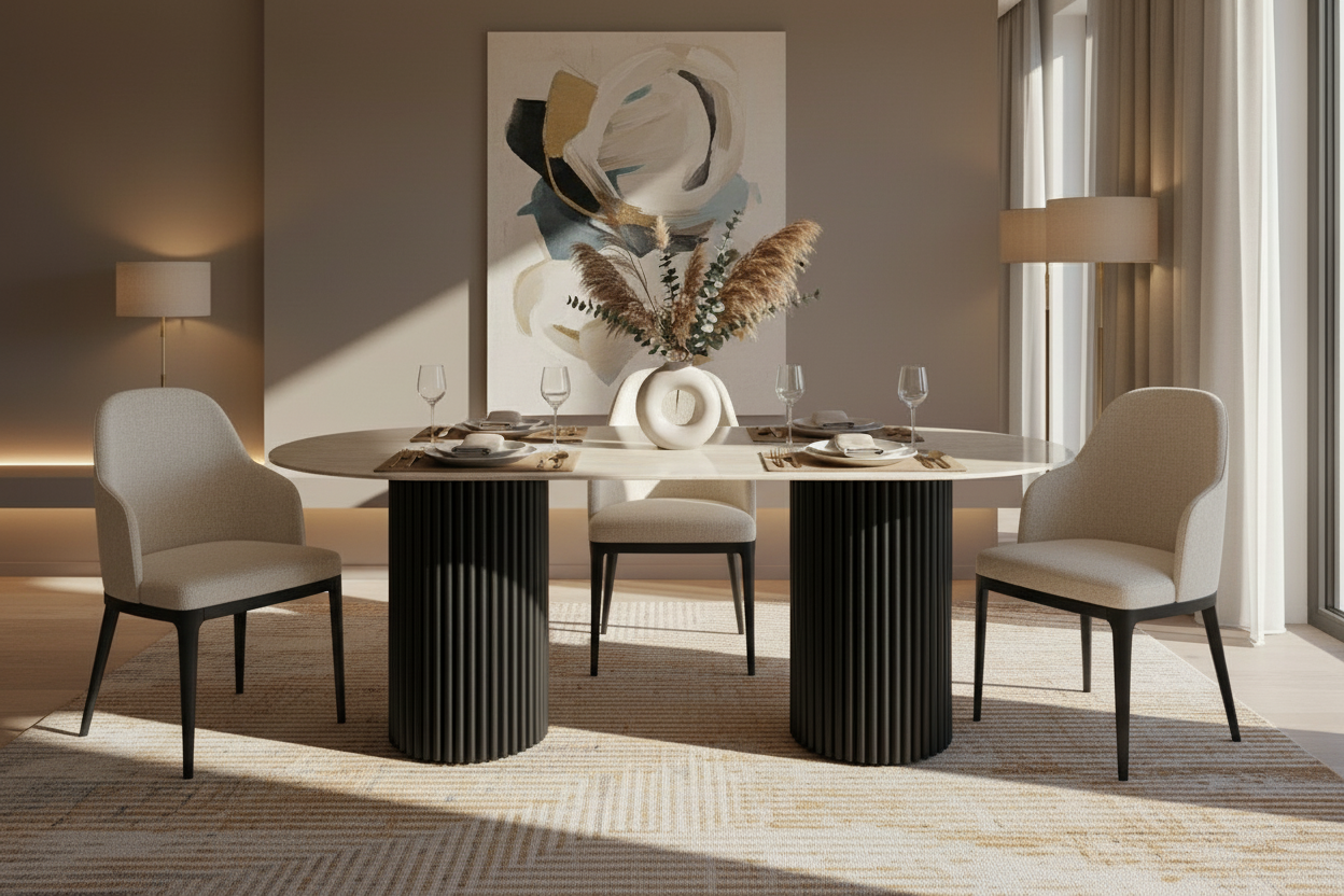 Table à manger ERM-Keysha en métal