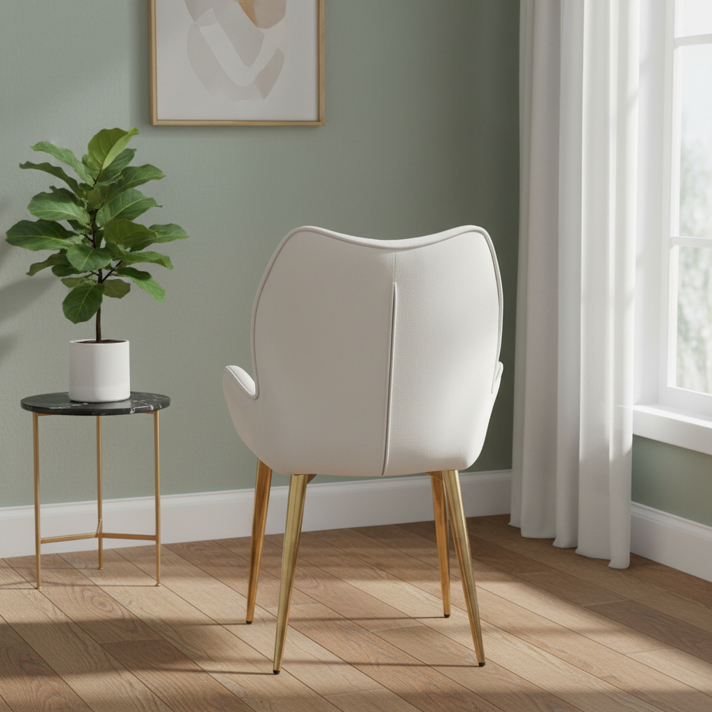 CHAISE ERM-LOHA PIED GOLD VELOURS BEIGE