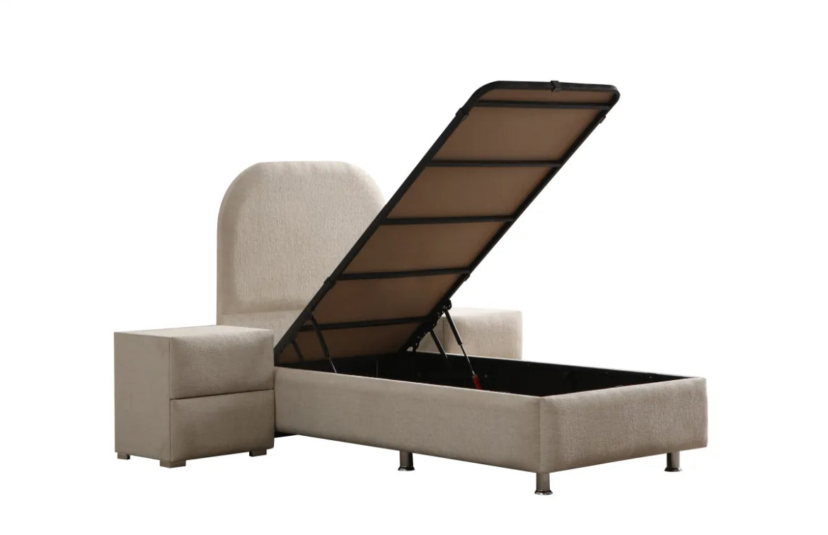 Lit coffre jade chenille-SAN