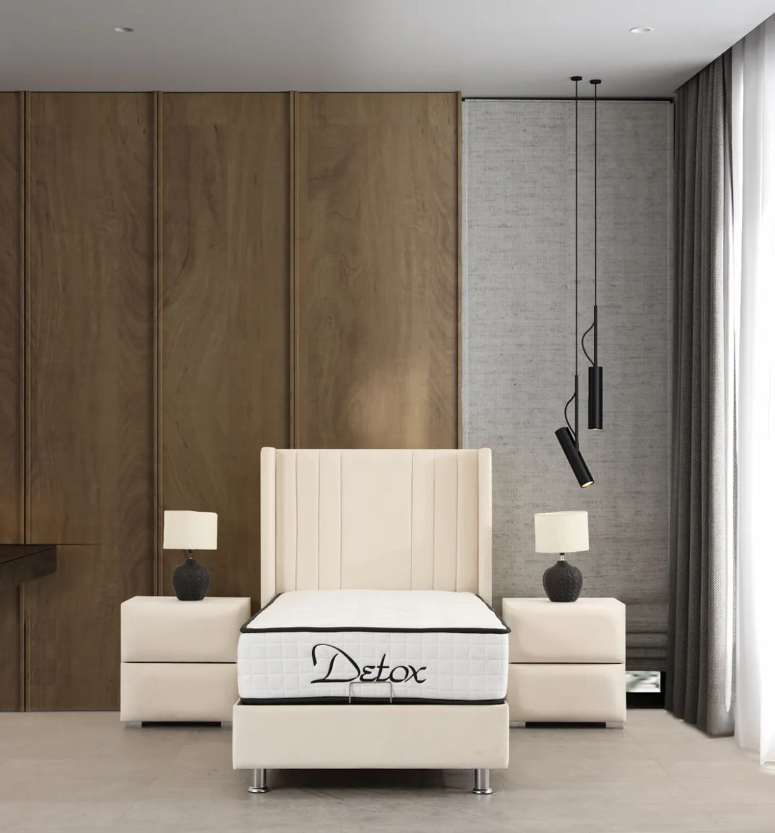 Lit coffre alma blanc cassé-SAN