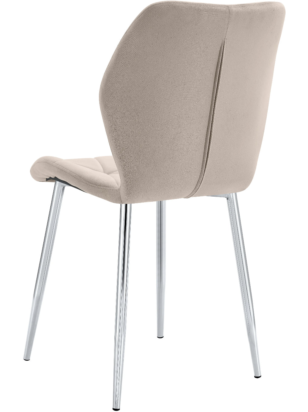 CHAISE ERM-COQUILLAGE PIED CHROME VELOURS TAUPE