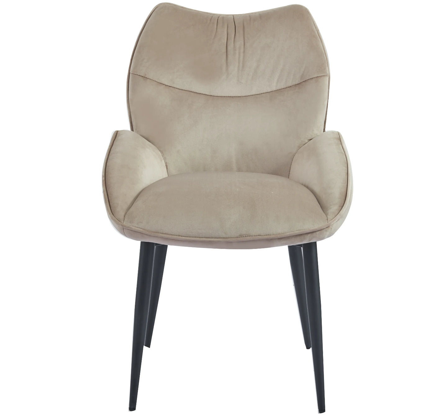 CHAISE ERM-LOHA PIED METAL NOIR VELOURS TAUPE