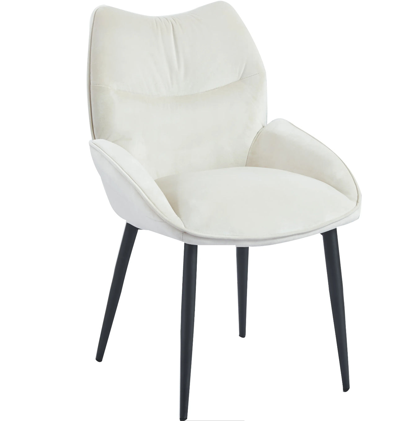 CHAISE ERM-LOHA PIED METAL NOIR VELOURS BEIGE