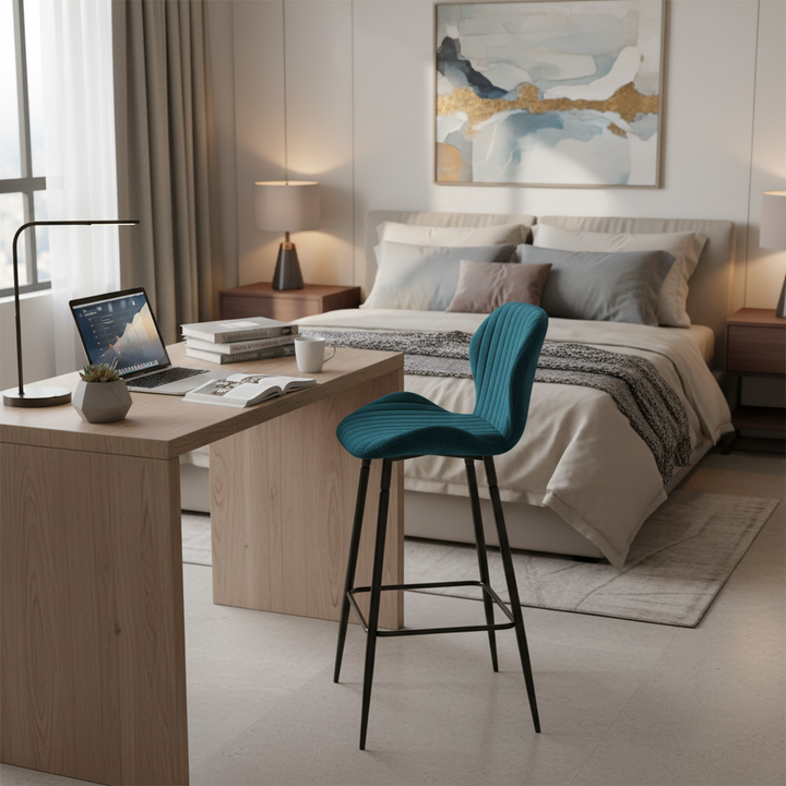 Lot de Tabourets de bar PRADO en velours