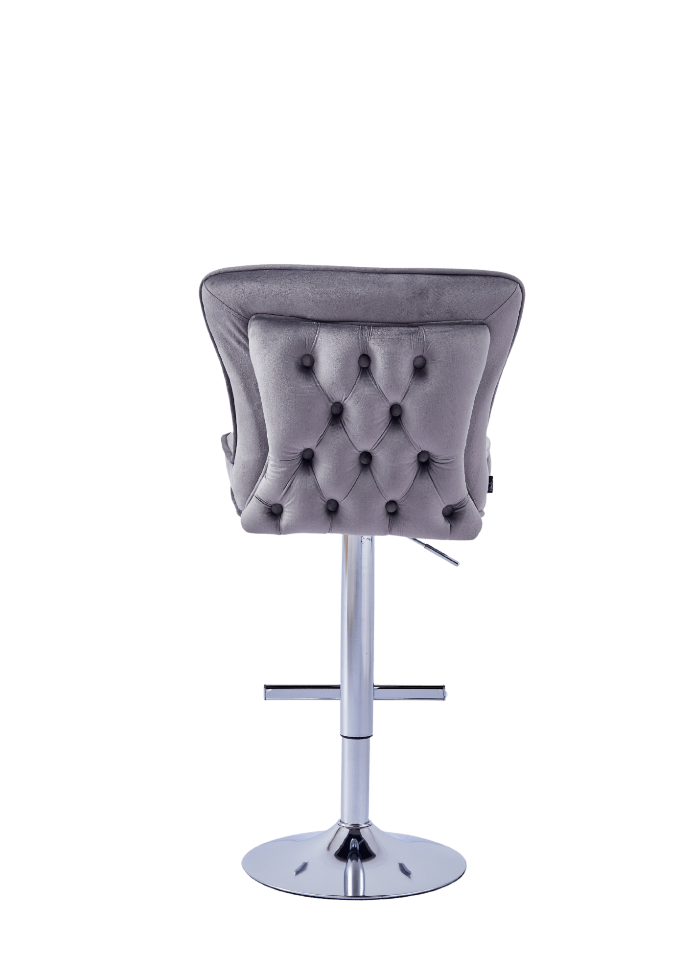 Lot de 2 tabourets de bar GABRIELLE Chrome en velours