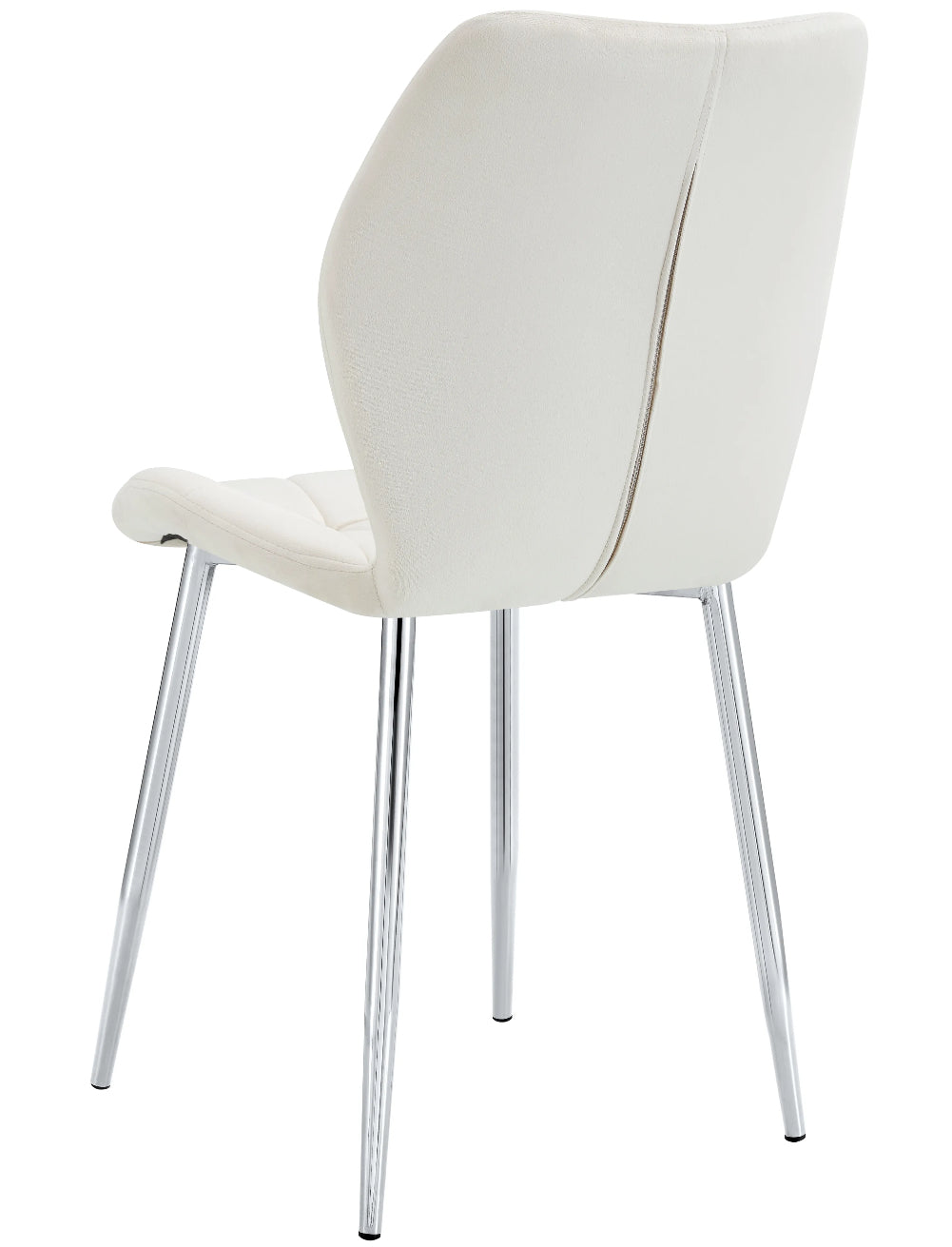 CHAISE ERM-COQUILLAGE PIED CHROME VELOURS BEIGE