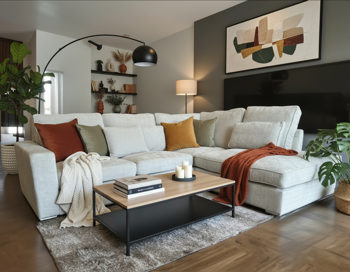 Canapé ERM-Marbella d’angle droit blanc cassé