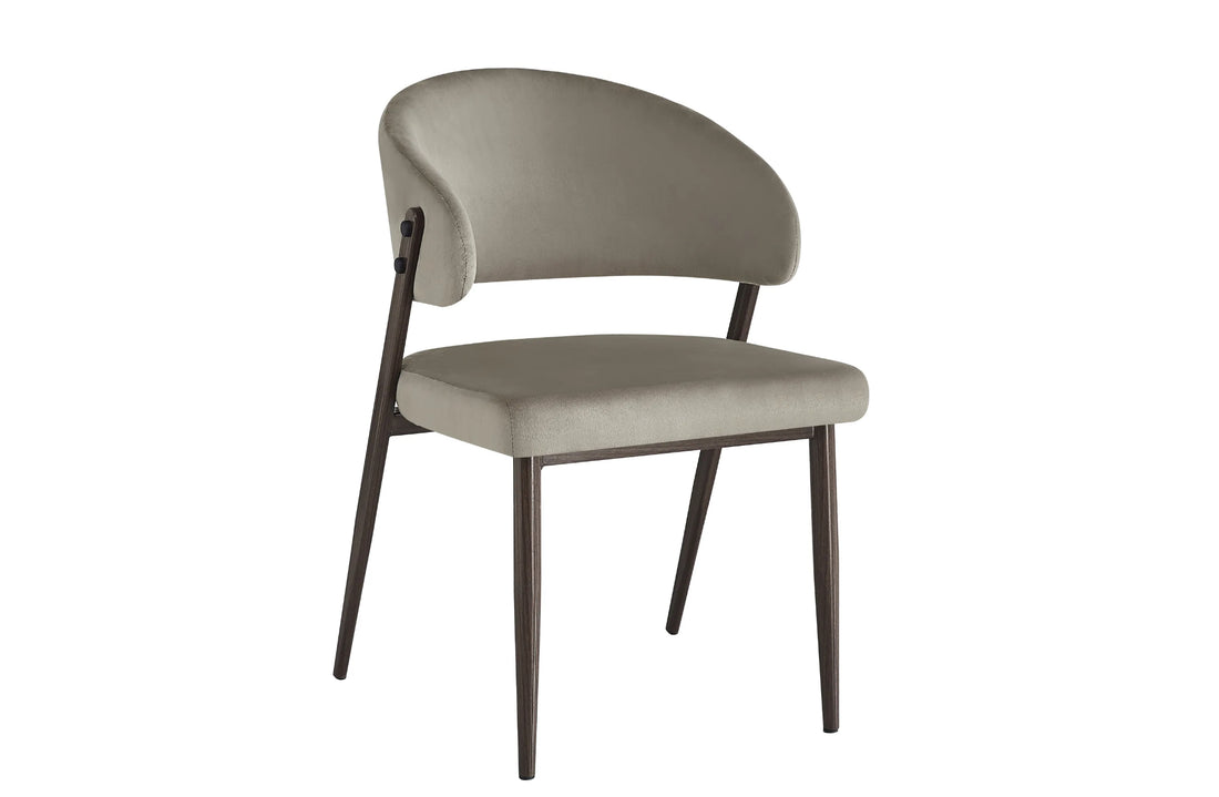 CHAISE ERM-LAMIA PIEDS NOYER VELOURS TAUPE