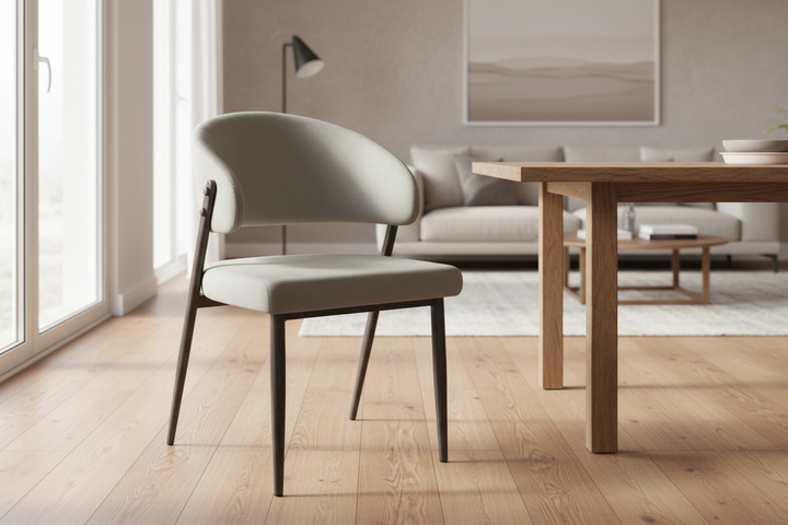 CHAISE ERM-LAMIA PIEDS NOYER VELOURS TAUPE