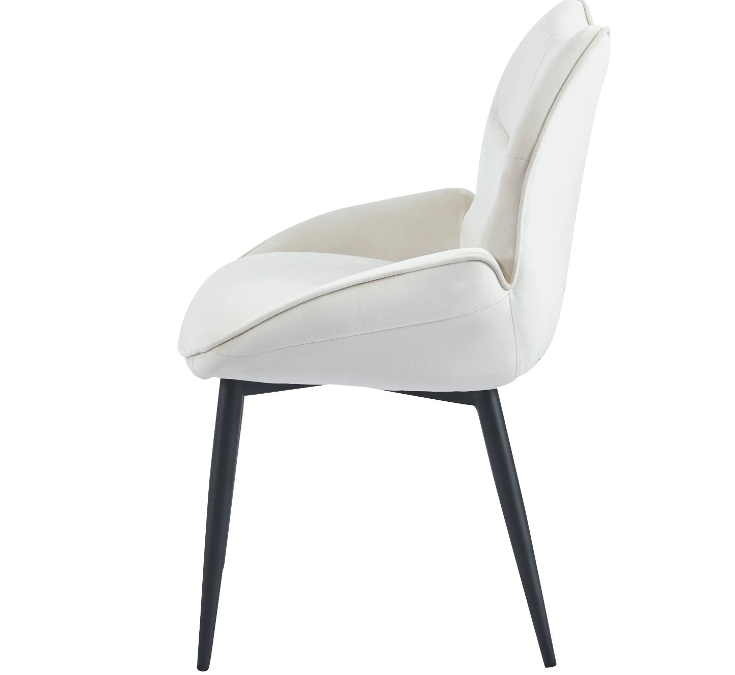 CHAISE ERM-LOHA PIED METAL NOIR VELOURS BEIGE