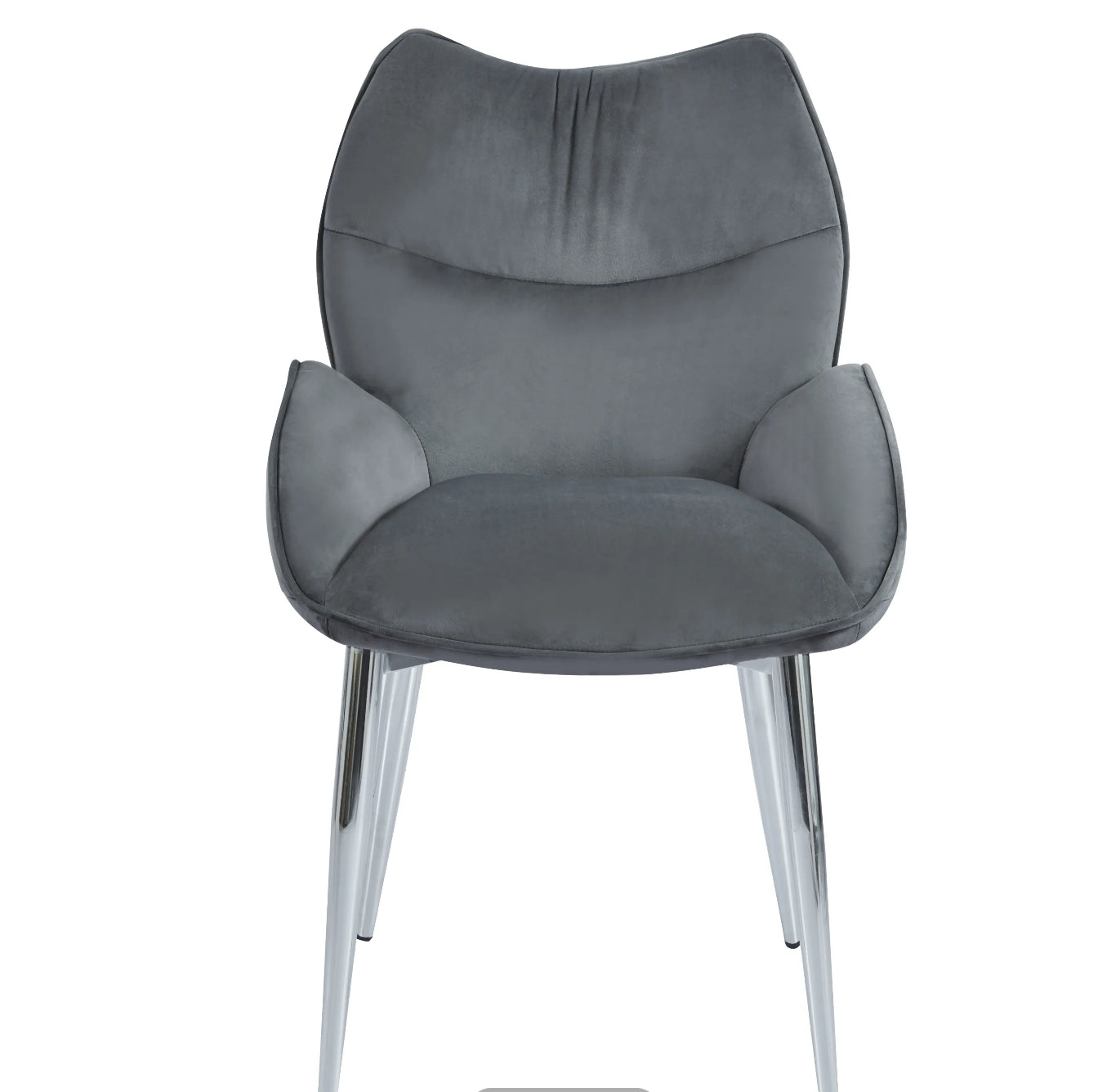 CHAISE ERM-LOHA PIED CHROME VELOURS ANTHRACITE