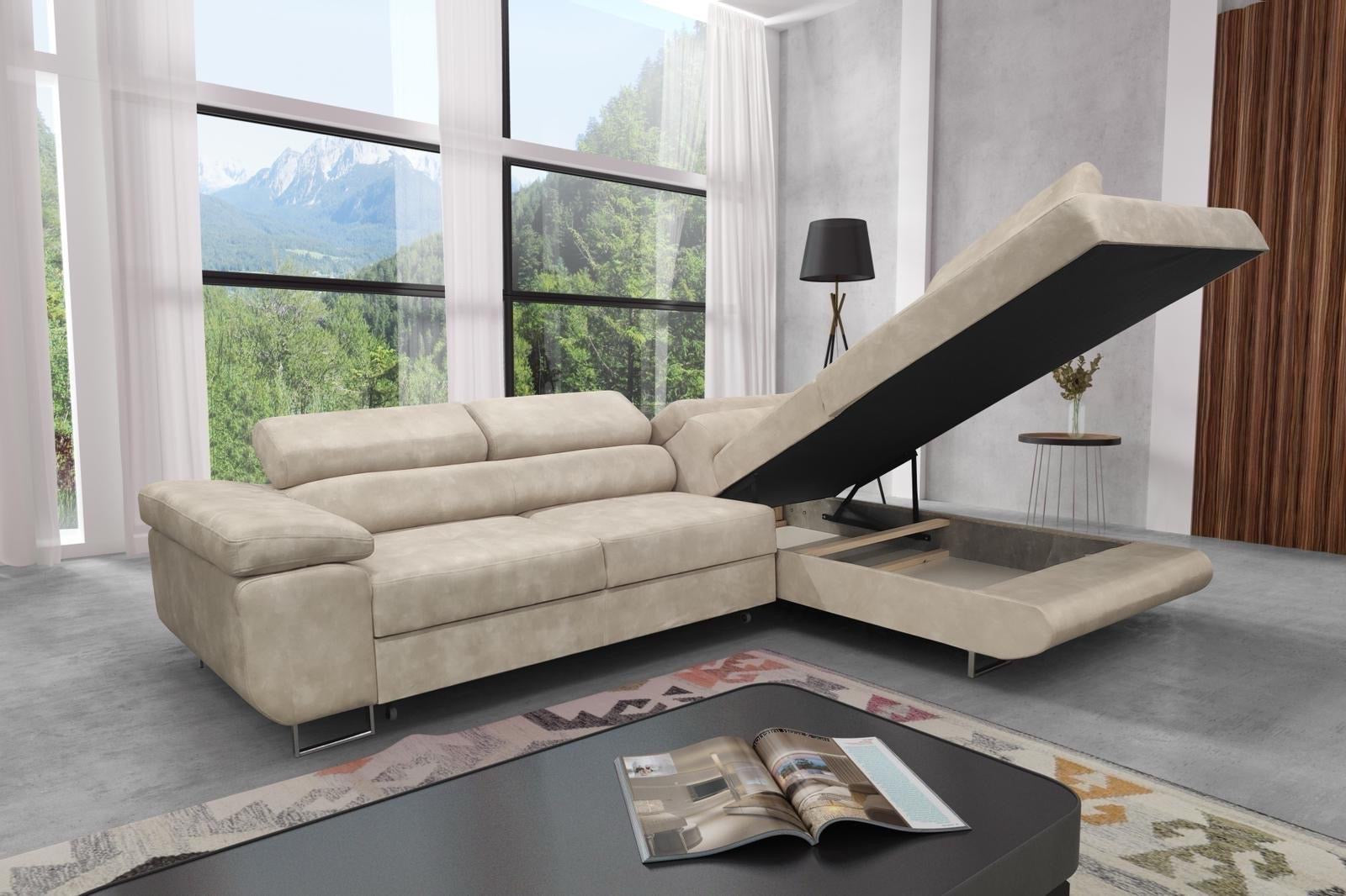 CANAPE ERM-TOULOUSE ANGLE DROIT CONVERTIBLE 275x205cm