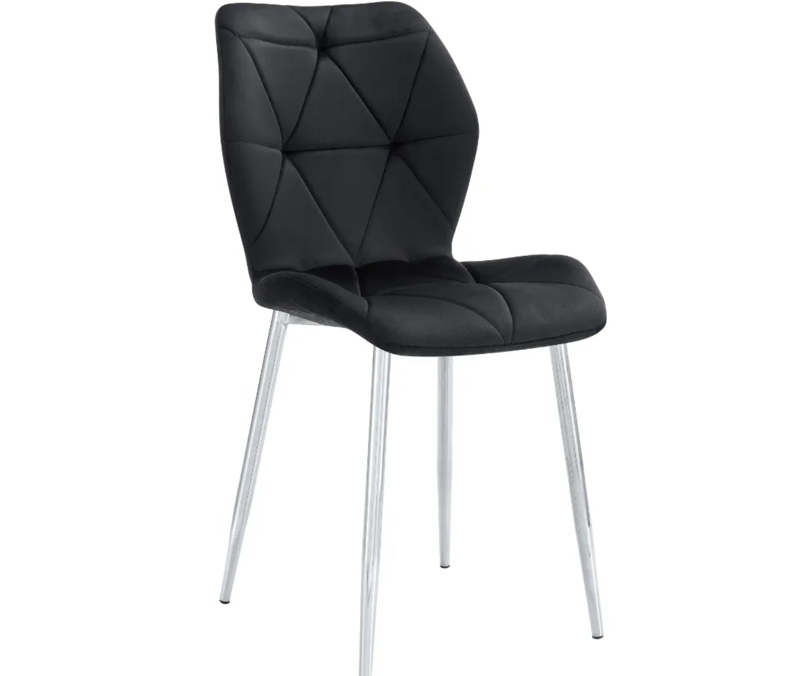 CHAISE ERM-COQUILLAGE PIED CHROME VELOURS NOIR