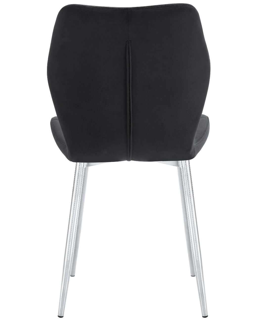 CHAISE ERM-COQUILLAGE PIED CHROME VELOURS NOIR