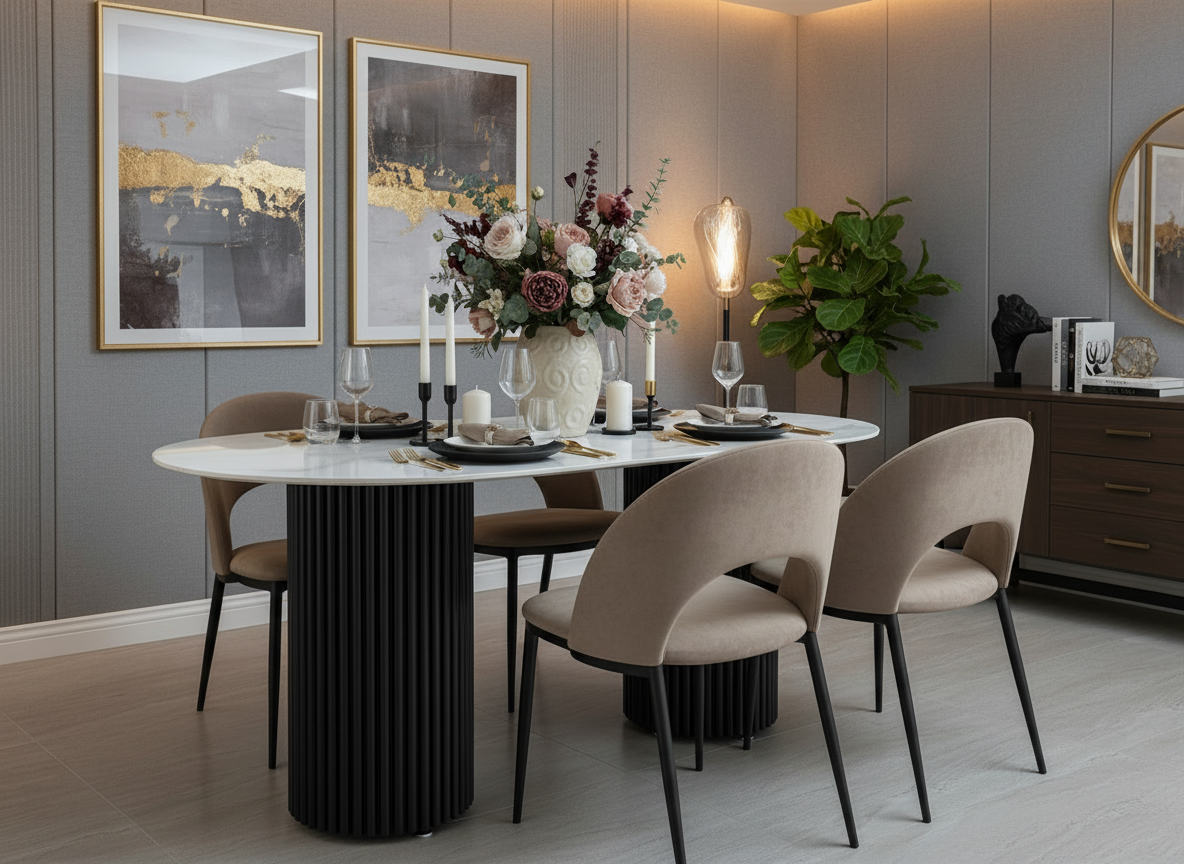 Table à manger ERM-Keysha en métal