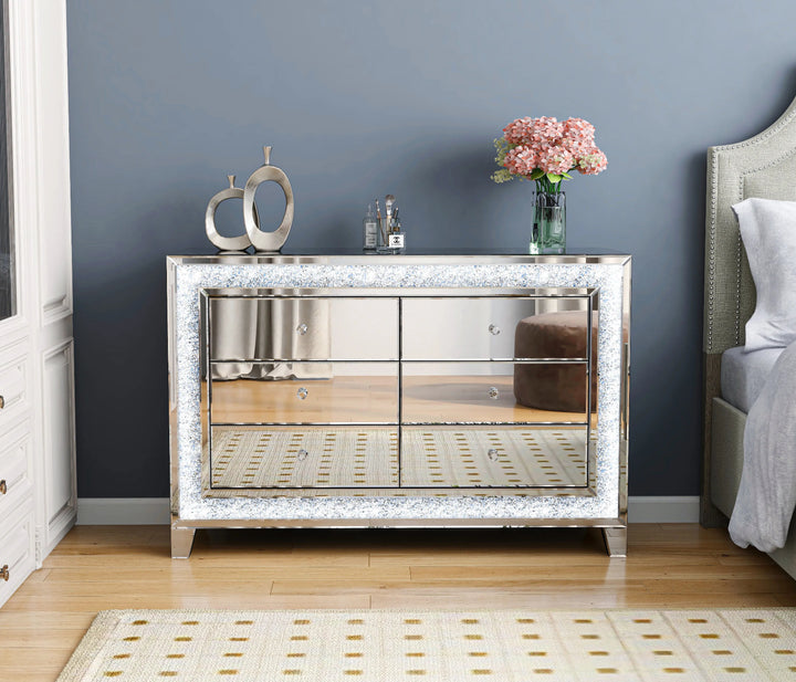 COMMODE MIROIR ET LED 120x40x80cm