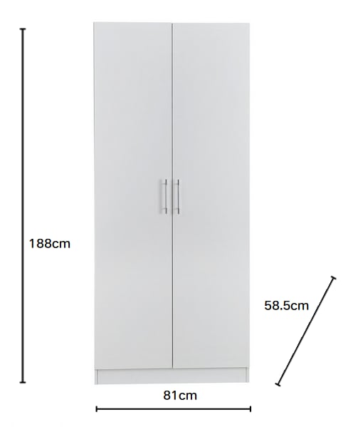 ARMOIRE LARA EN BOIS BLANC DEUX PORTES 188CM