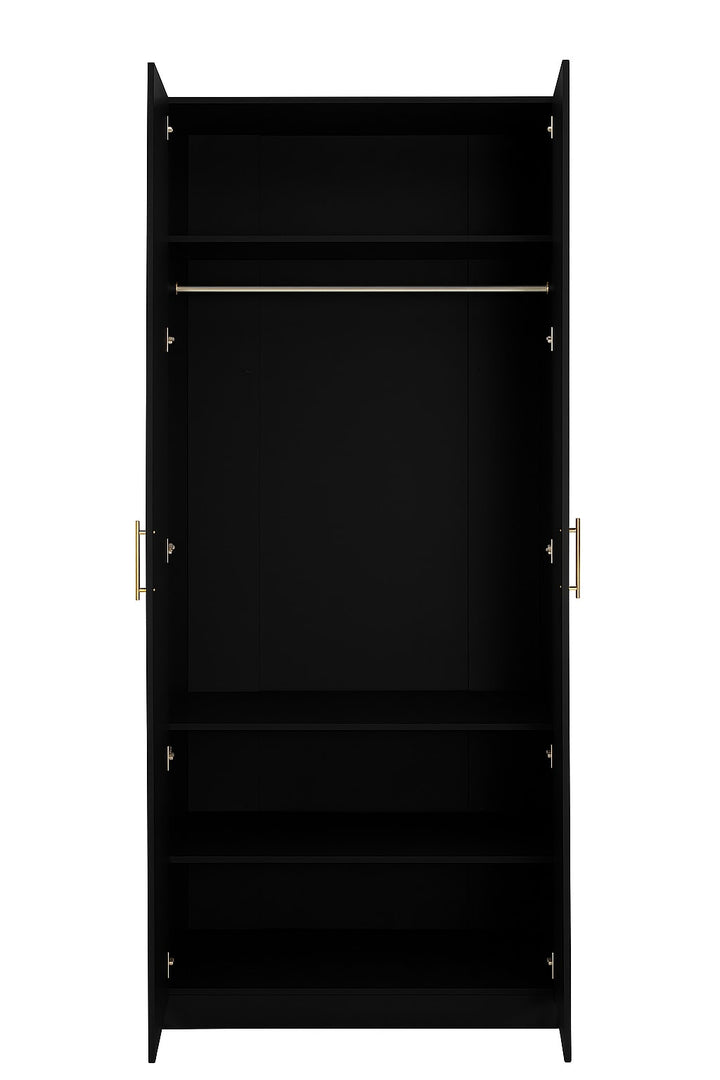 ARMOIRE BARBARA  EN BOIS NOIR DEUX PORTES  230CM