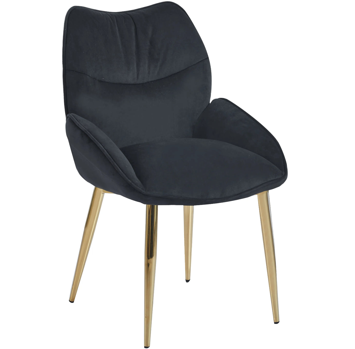 CHAISE ERM-LOHA PIED GOLD VELOURS NOIR
