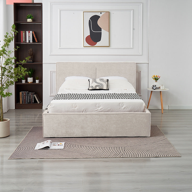LIT DOUBLE COFFRE OLIVIA CHENILLE BEIGE