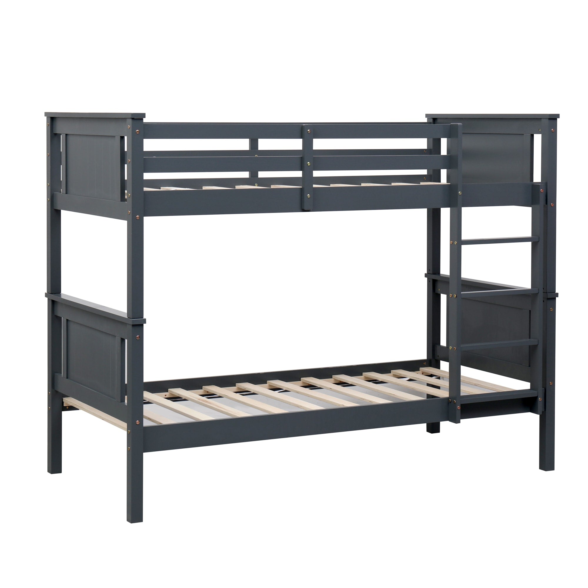 LIT SUPERPOSE BATNA EN BOIS 1+1 GRIS 90X190cm