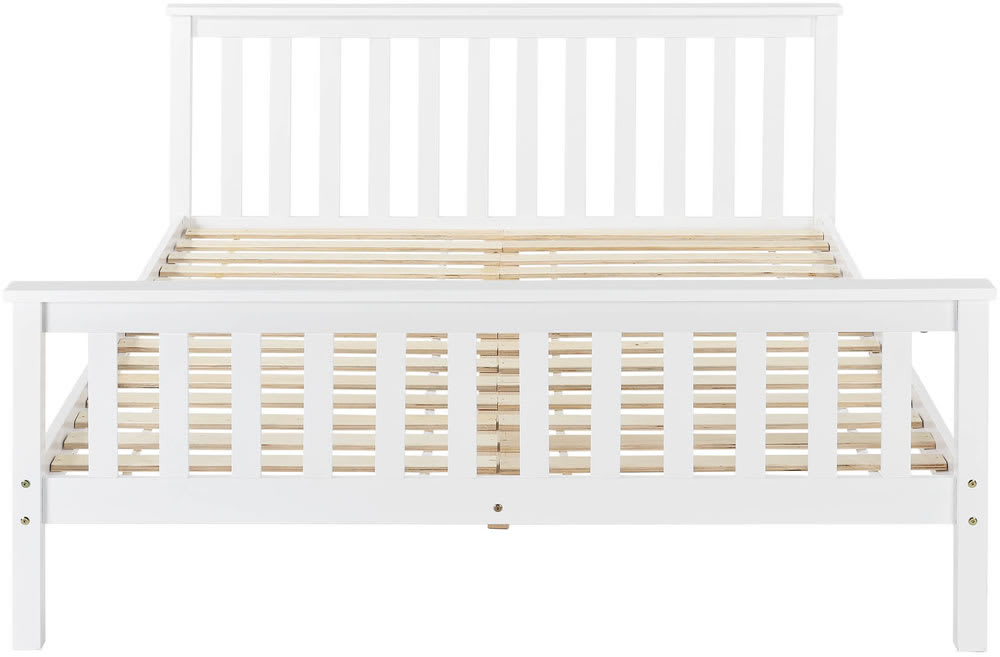 LIT BATNA EN BOIS BLANC 140X190cm