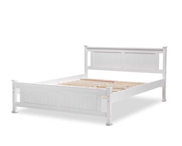 LIT BATNA EN BOIS BLANC 140X190cm