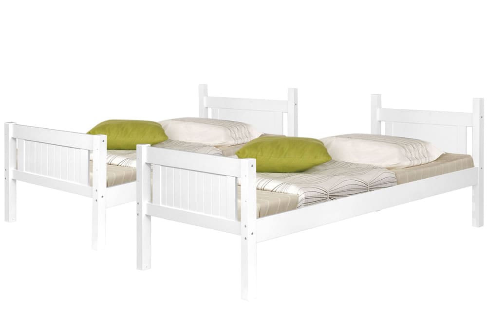 LIT BATNA EN BOIS BLANC 1+1 90X190cm