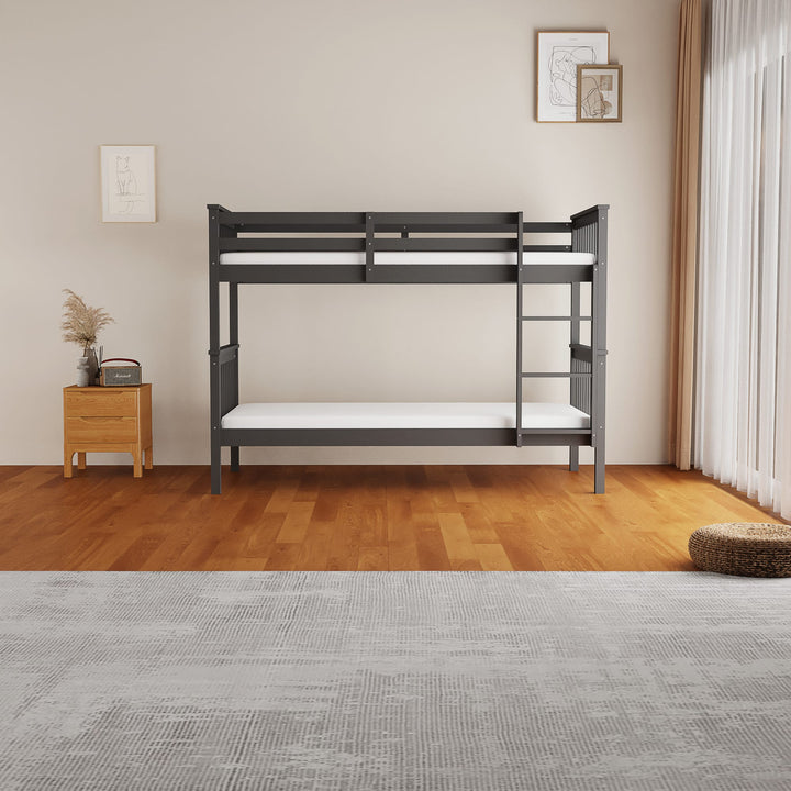 LIT BATNA EN BOIS GRIS 1+1 90X190cm