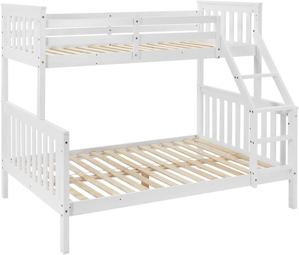 LIT BATNA EN BOIS BLANC 2+1 90X190cm + 140X190cm