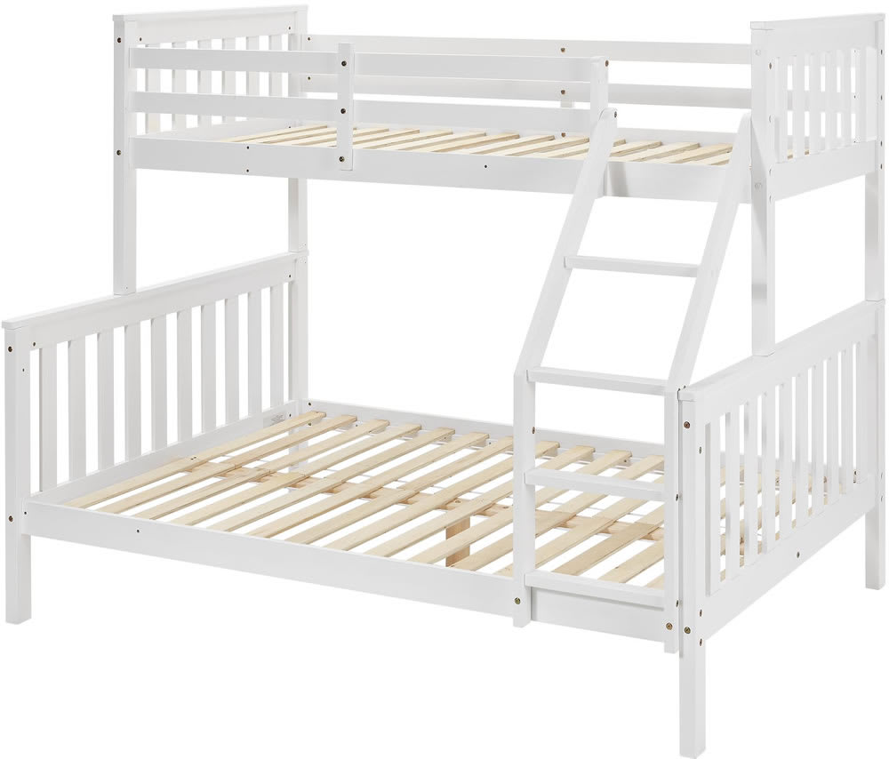 LIT BATNA EN BOIS BLANC 2+1 90X190cm + 140X190cm