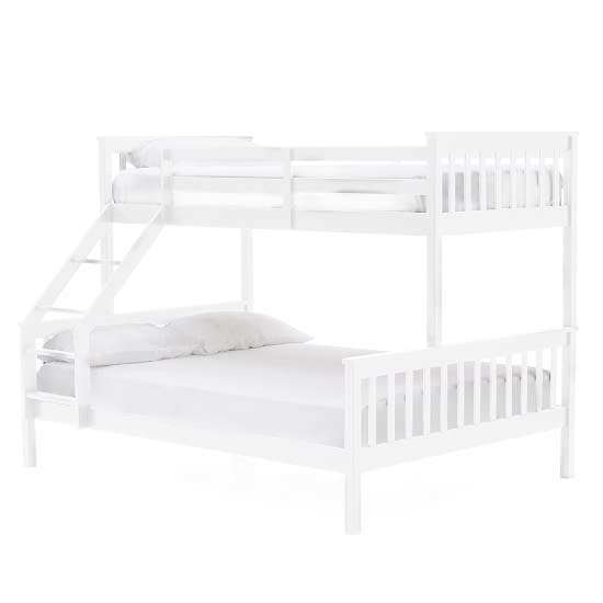 LIT BATNA EN BOIS BLANC 2+1 90X190cm + 140X190cm