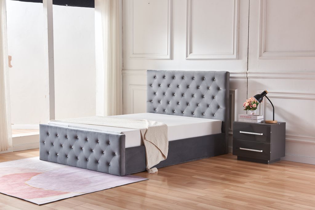 Lit coffre 2 places 160X200 cm VICTORIA Velours