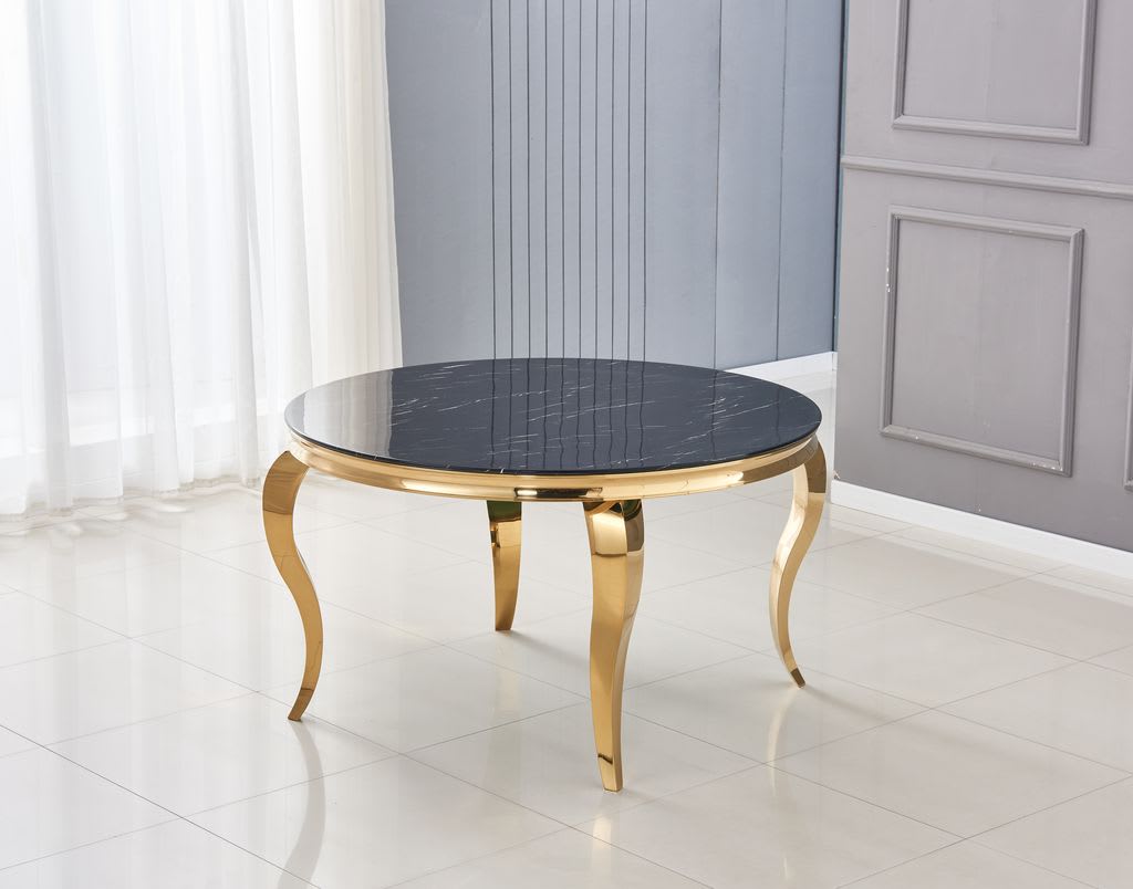 Table à manger ronde BAROQUE gold  130x75 cm