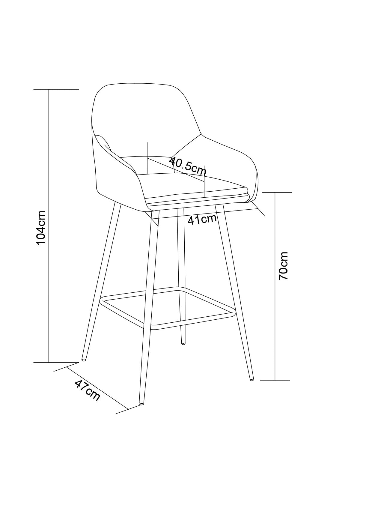 TABOURET DE BAR ATHENA PIED CHROME VELOURS NOIR