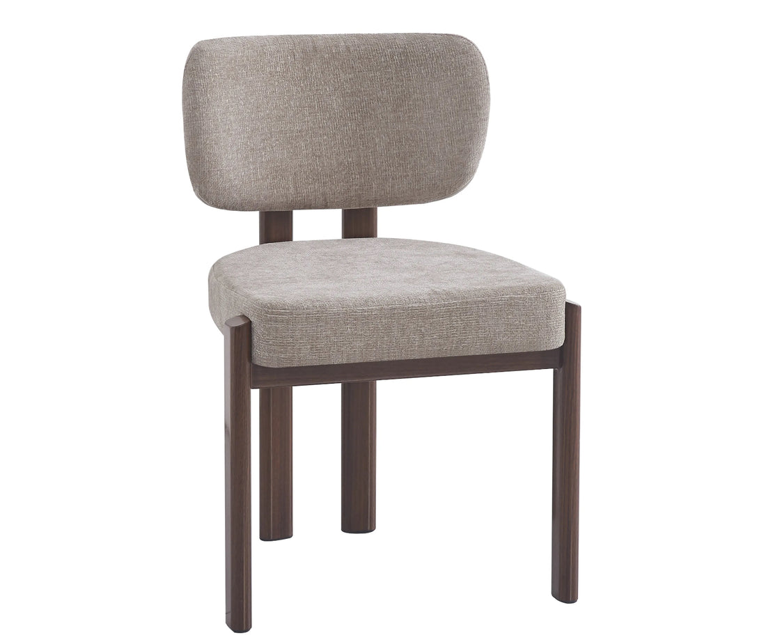 CHAISE ERM-BAGUETTE PIED EFFET NOYER TISSUS SERGE CHENILLE MOKA