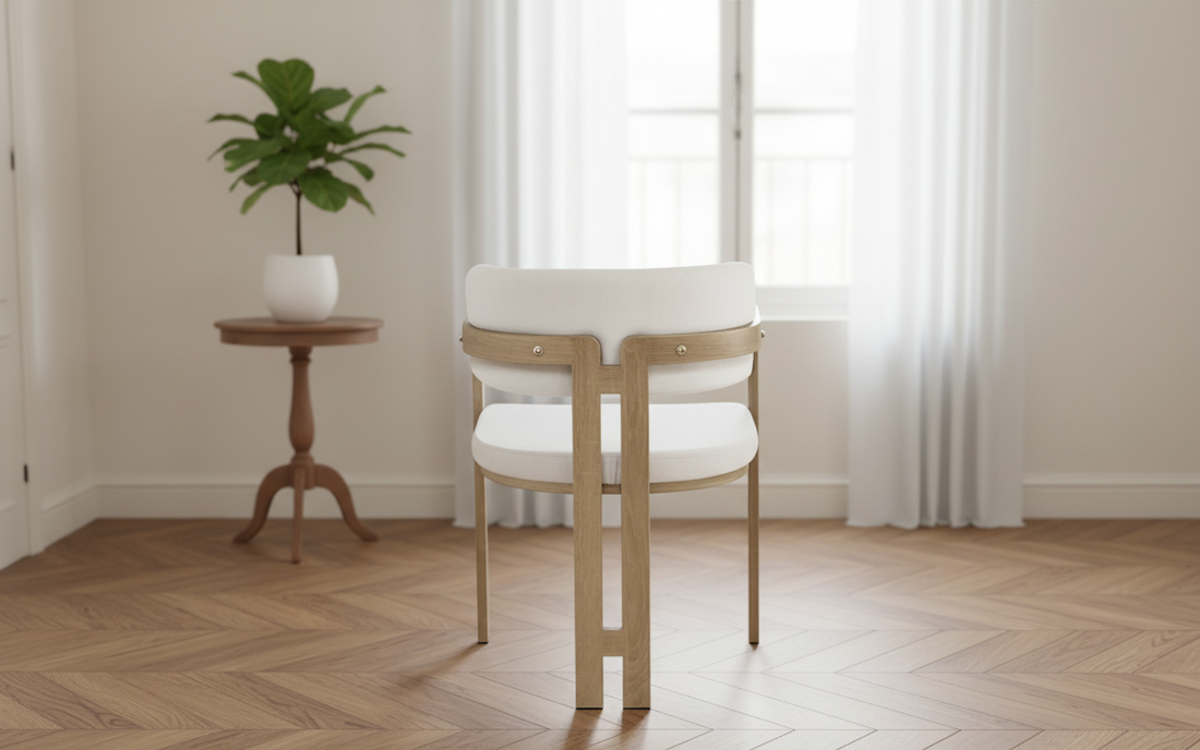 CHAISE ERM-MELLOW PIED METAL CHENE GRIFFEE ASSISE VELOURS BEIGE