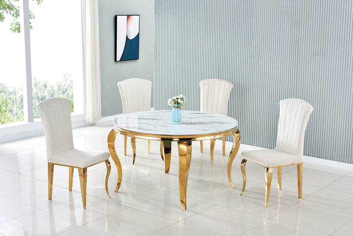 Table à manger ronde BAROQUE gold  130x75 cm