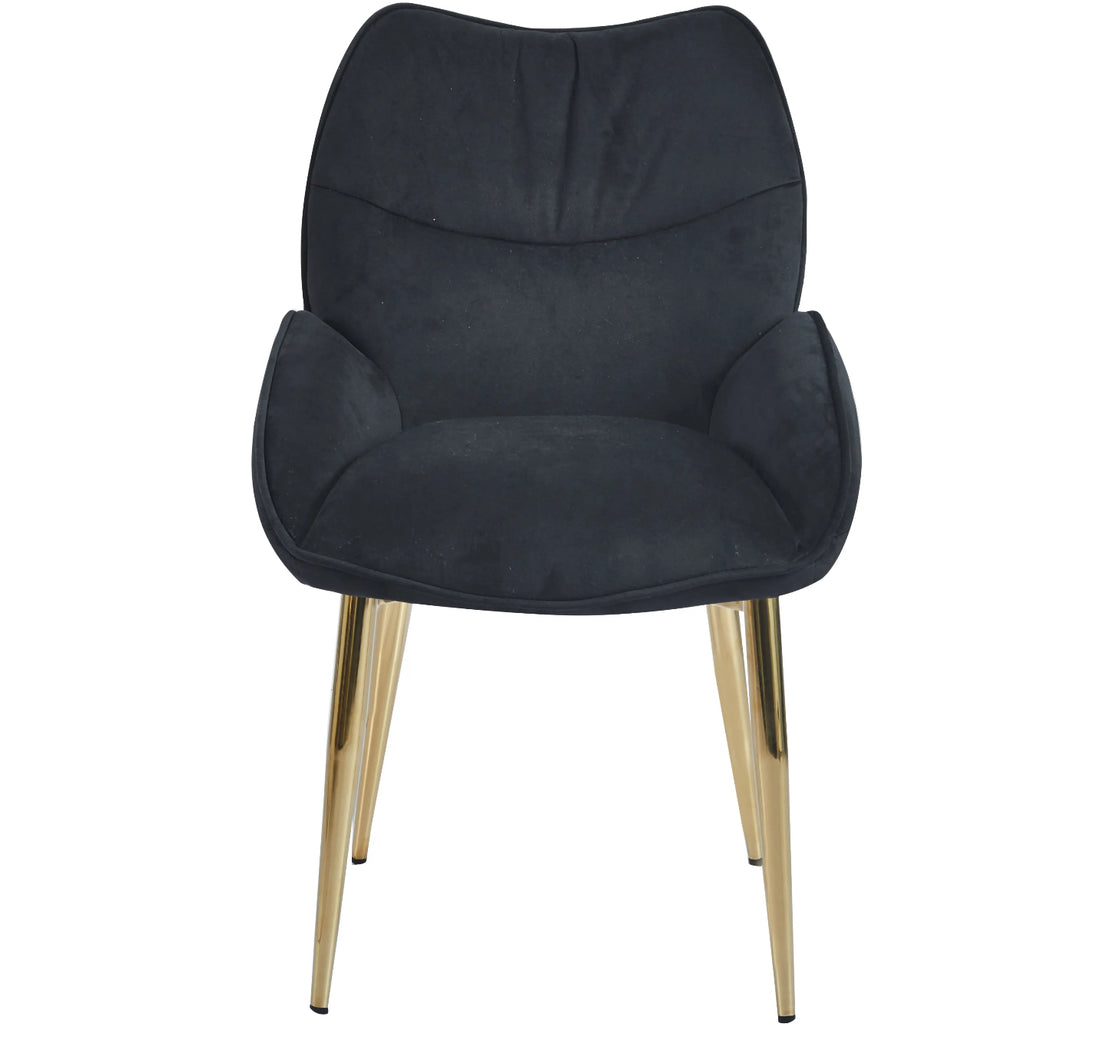 CHAISE ERM-LOHA PIED GOLD VELOURS NOIR