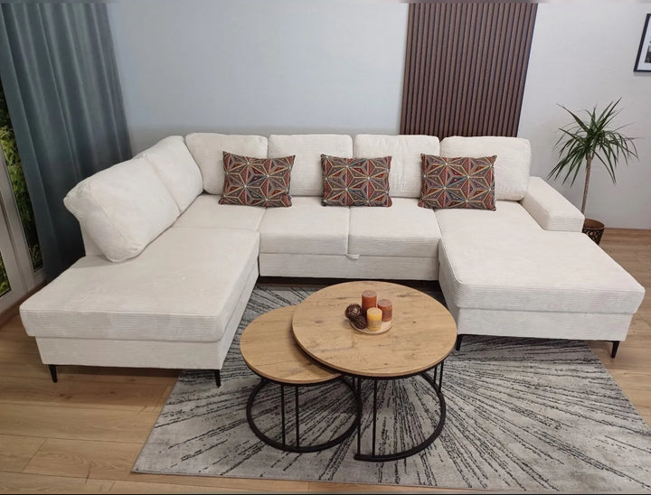 Canapé ERM-Vienna panoramique en U convertible avec deux coffres