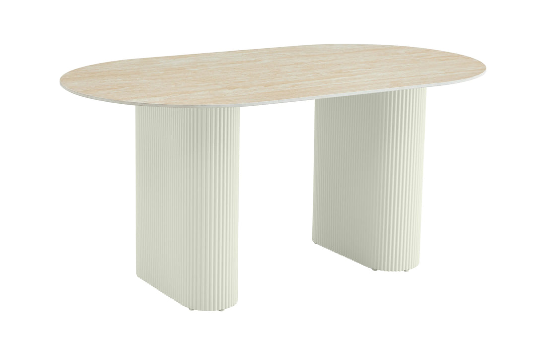 Table à manger ERM-Roxy effet travertin mat