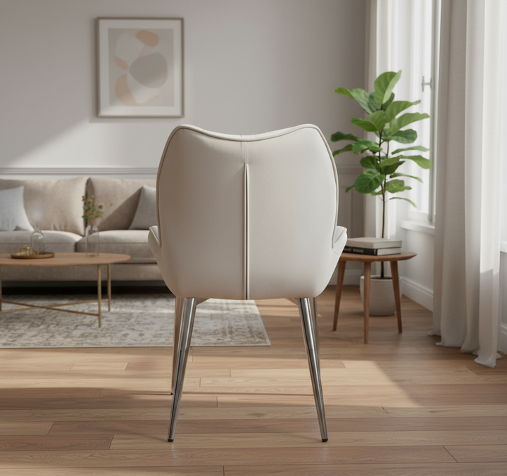 CHAISE ERM-LOHA PIED CHROME VELOURS BEIGE