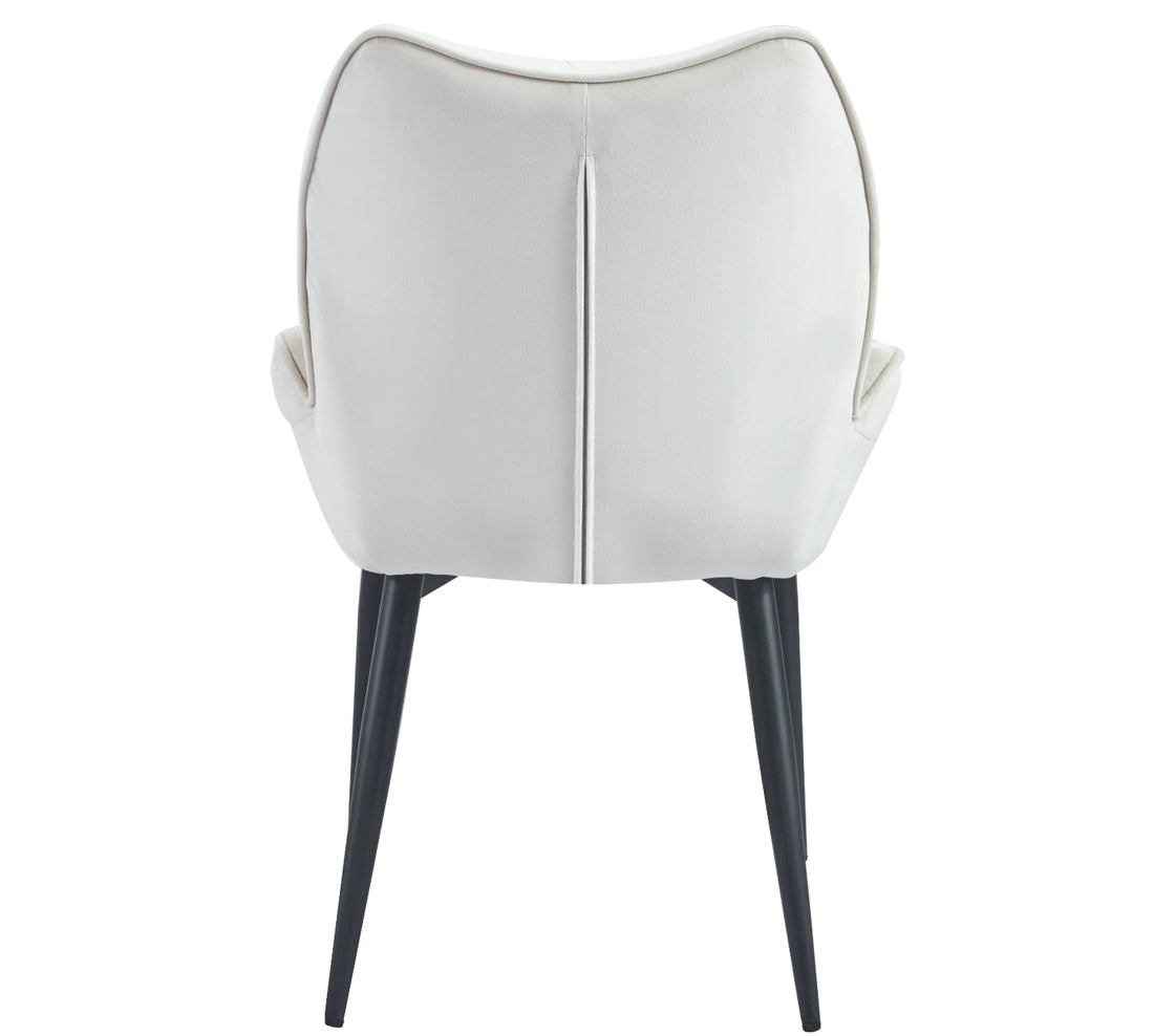 CHAISE ERM-LOHA PIED METAL NOIR VELOURS BEIGE