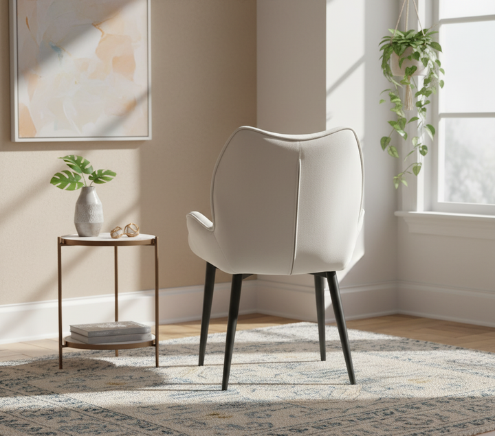 CHAISE ERM-LOHA PIED METAL NOIR VELOURS BEIGE