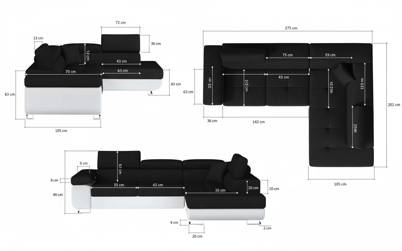 Canapé ERM-Toulouse angle droit convertible